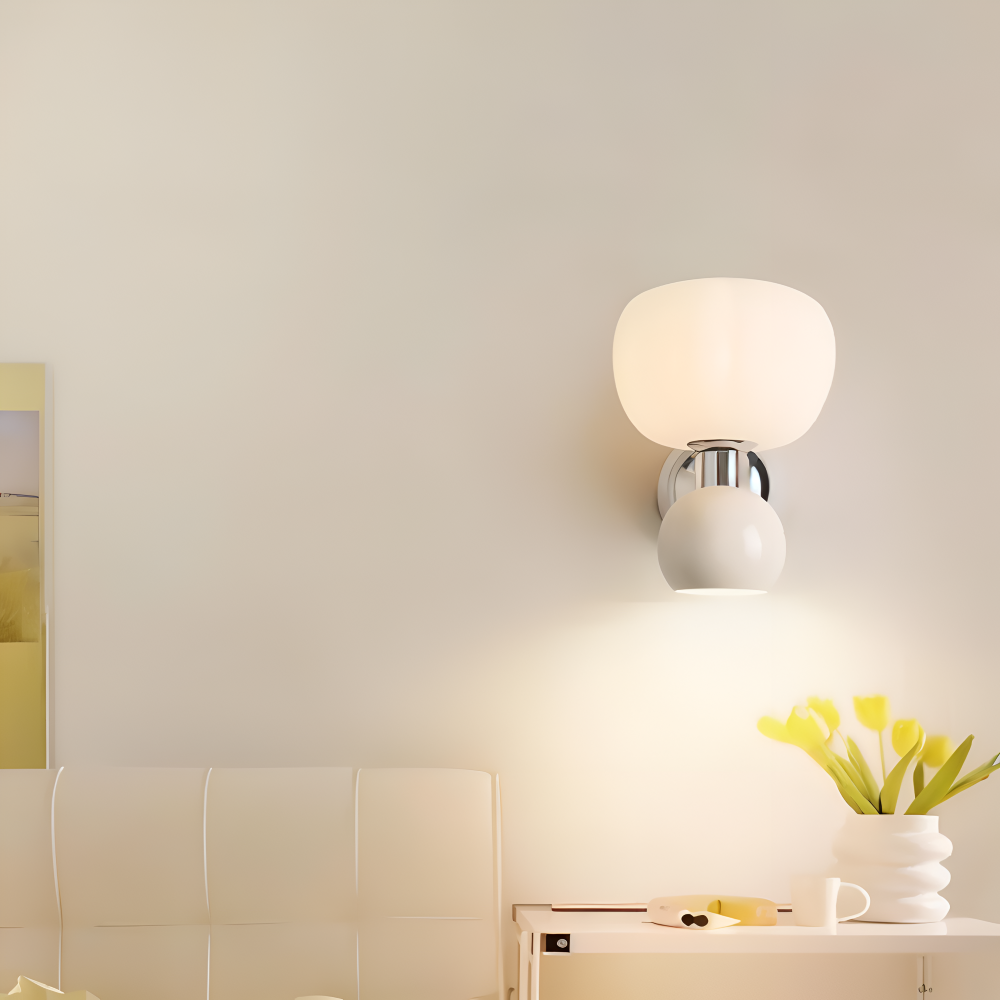 Kinkiet LED kremowy metalowy G9 minimalistyczny