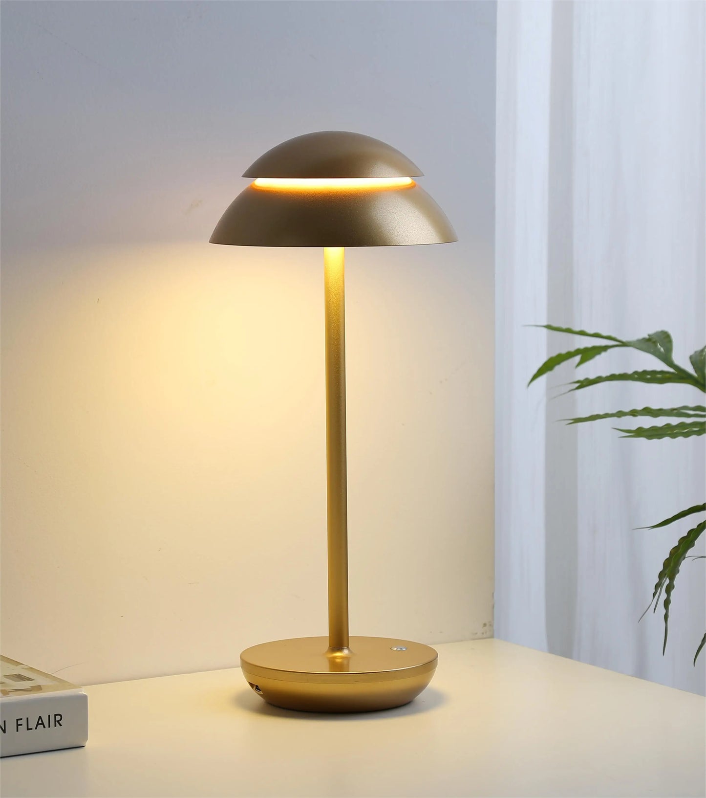 Bezprzewodowa lampka stołowa czarna LED USB-C