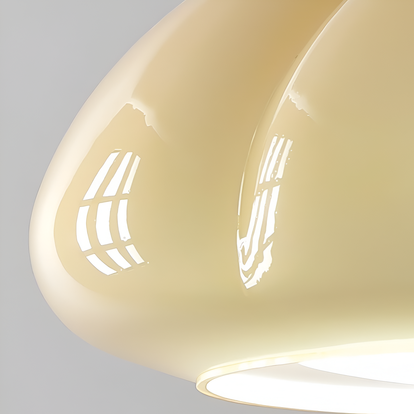 Retro lampa wisząca ze szkła i drewna do salonu