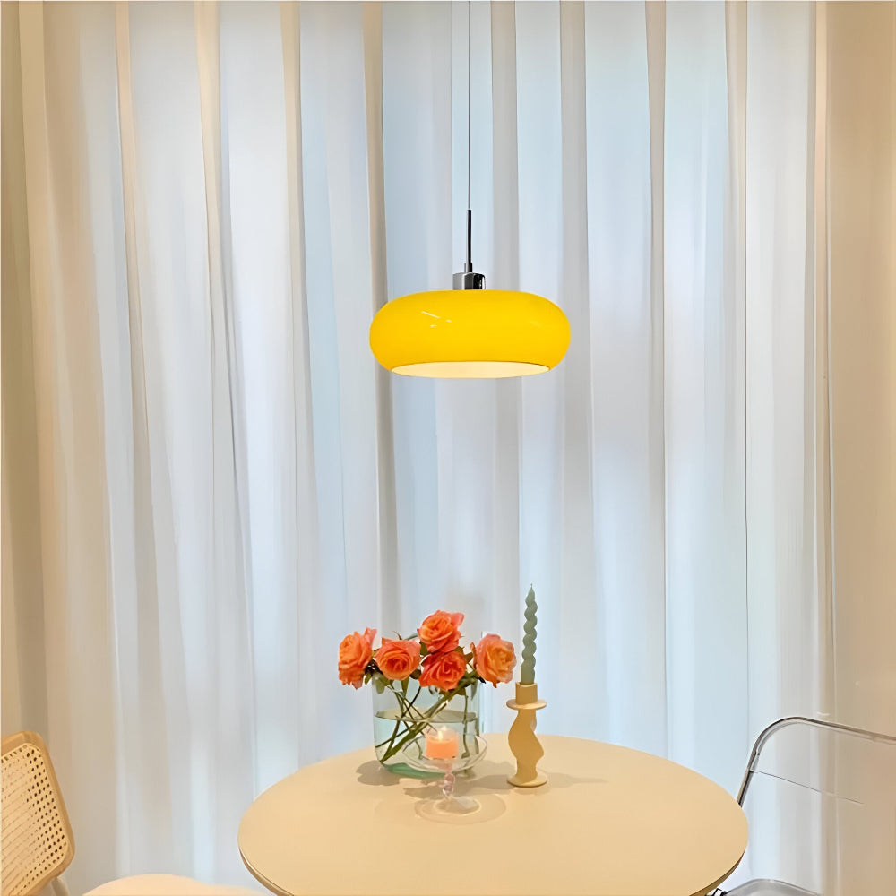 Lampa wisząca szklana Bauhaus LED ściemniana okrągła