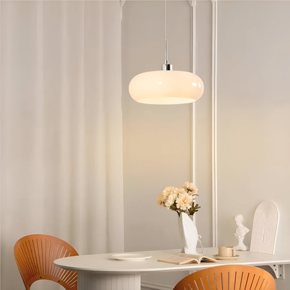 Lampa wisząca szklana Bauhaus LED ściemniana okrągła