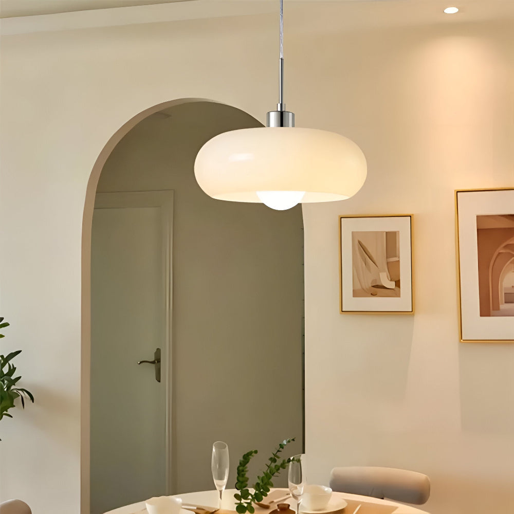Lampa wisząca szklana Bauhaus LED ściemniana okrągła