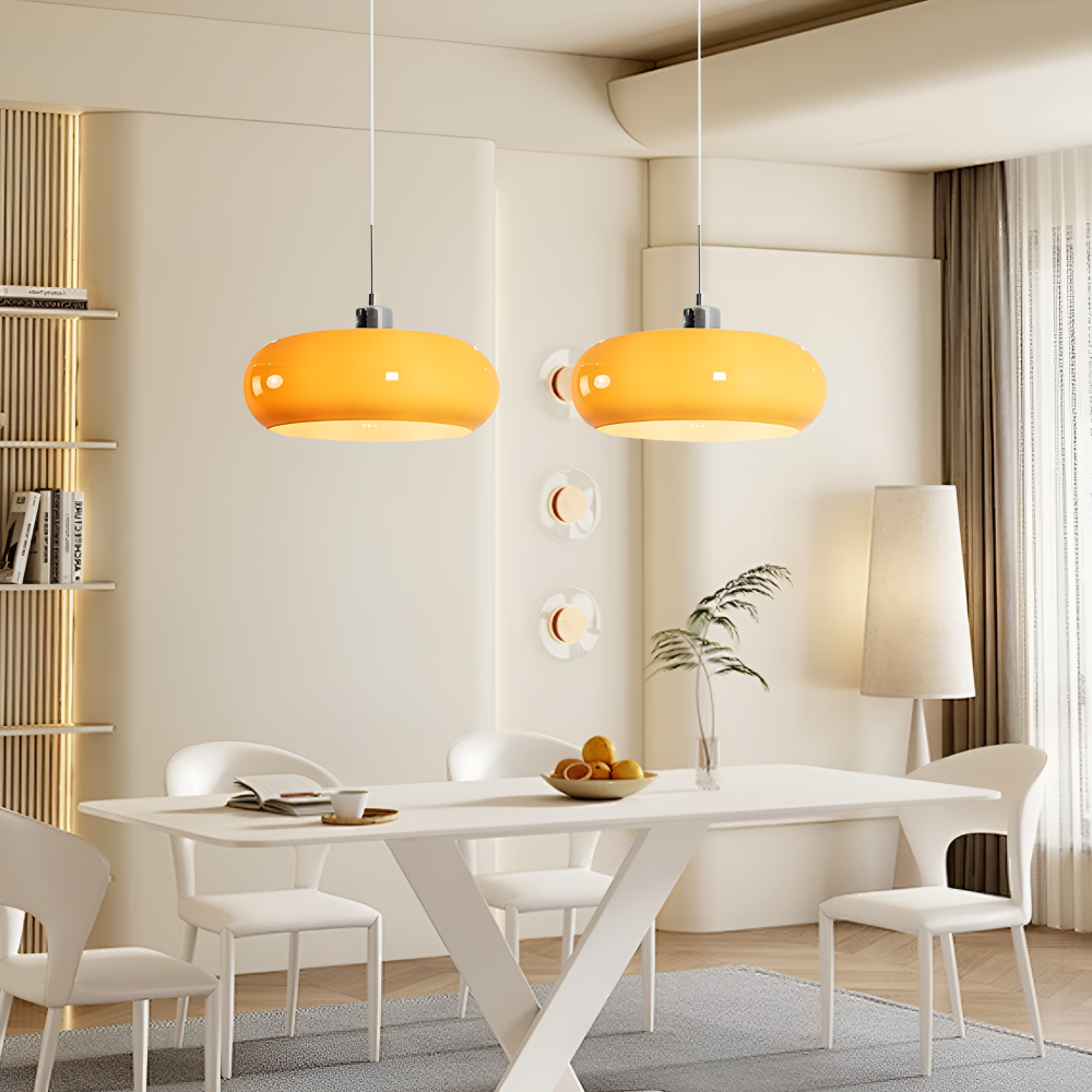 Lampa wisząca szklana Bauhaus LED ściemniana okrągła