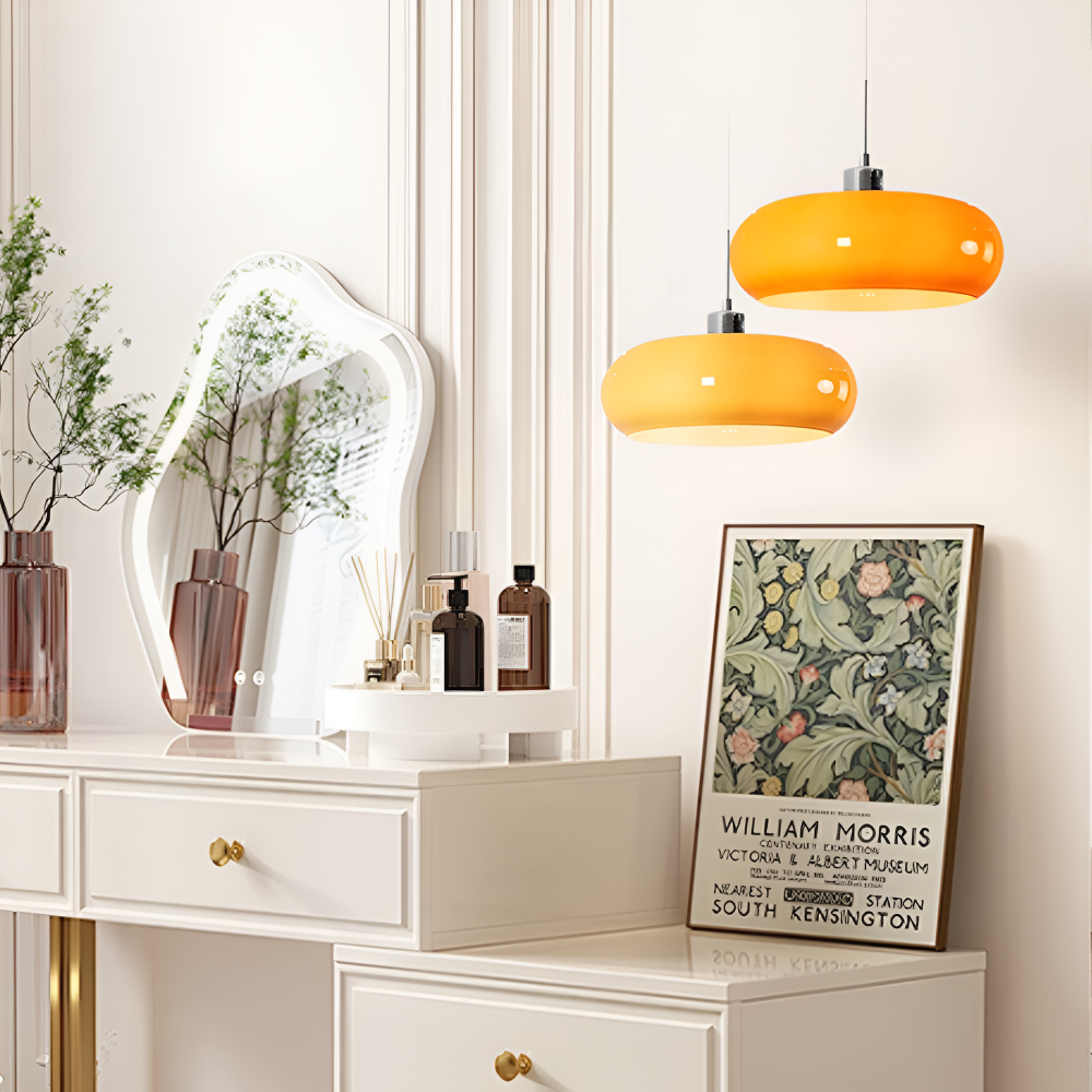 Lampa wisząca szklana Bauhaus LED ściemniana okrągła