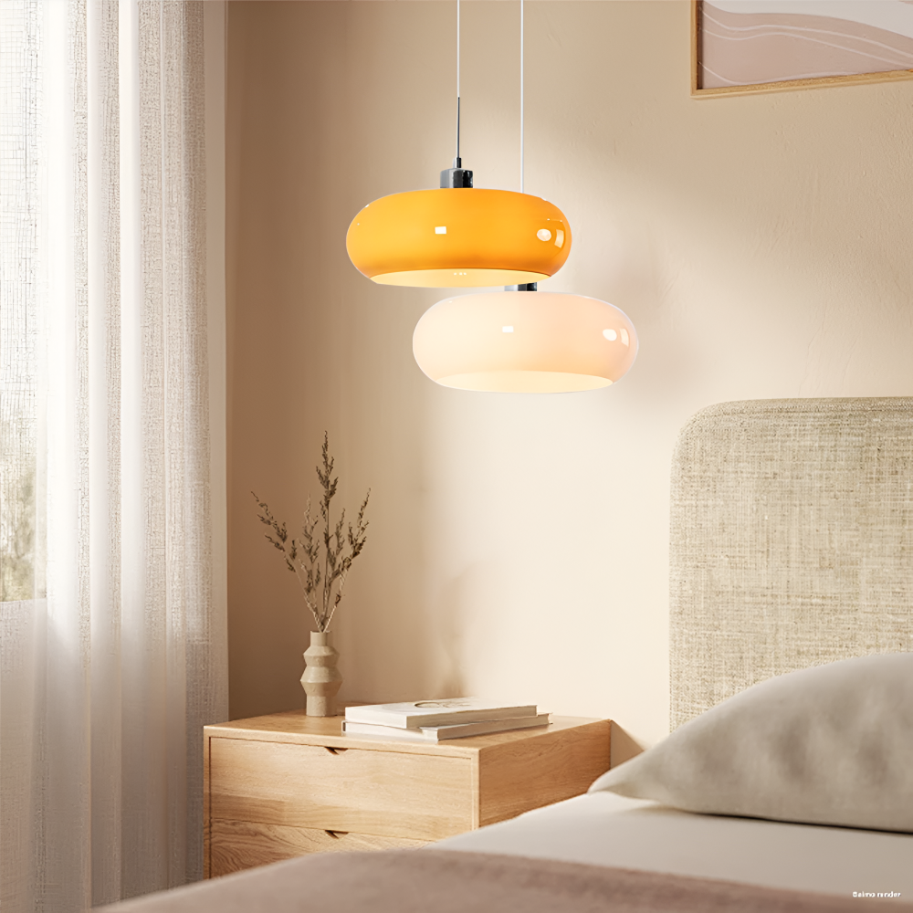 Lampa wisząca szklana Bauhaus LED ściemniana okrągła