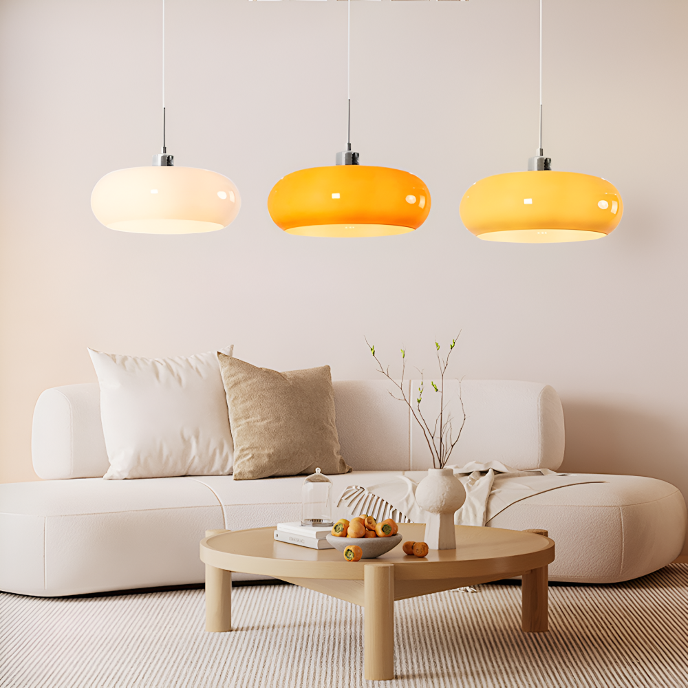 Lampa wisząca szklana Bauhaus LED ściemniana okrągła