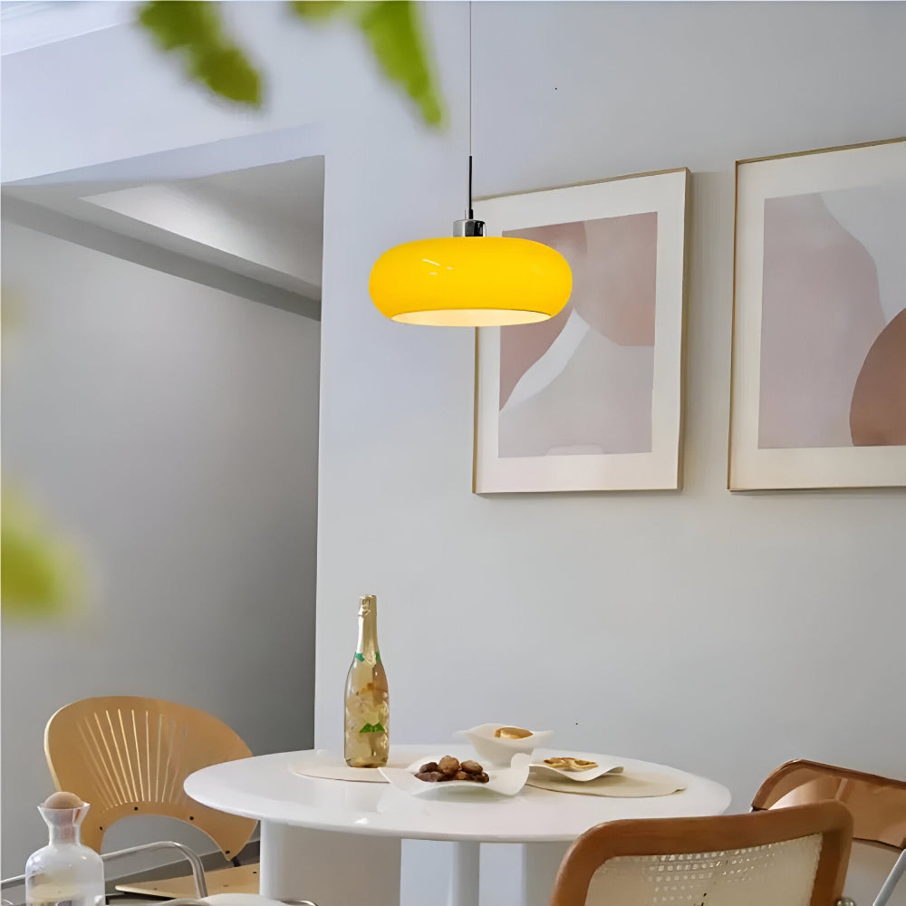Lampa wisząca szklana Bauhaus LED ściemniana okrągła