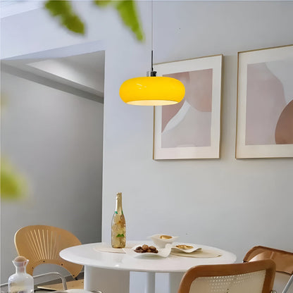 Lampa wisząca szklana Bauhaus LED ściemniana okrągła