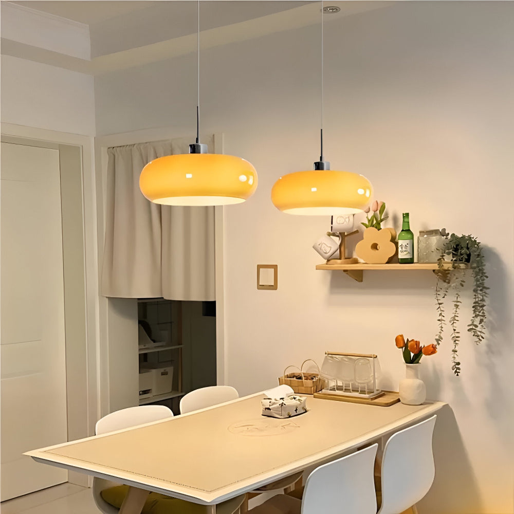 Lampa wisząca szklana Bauhaus LED ściemniana okrągła
