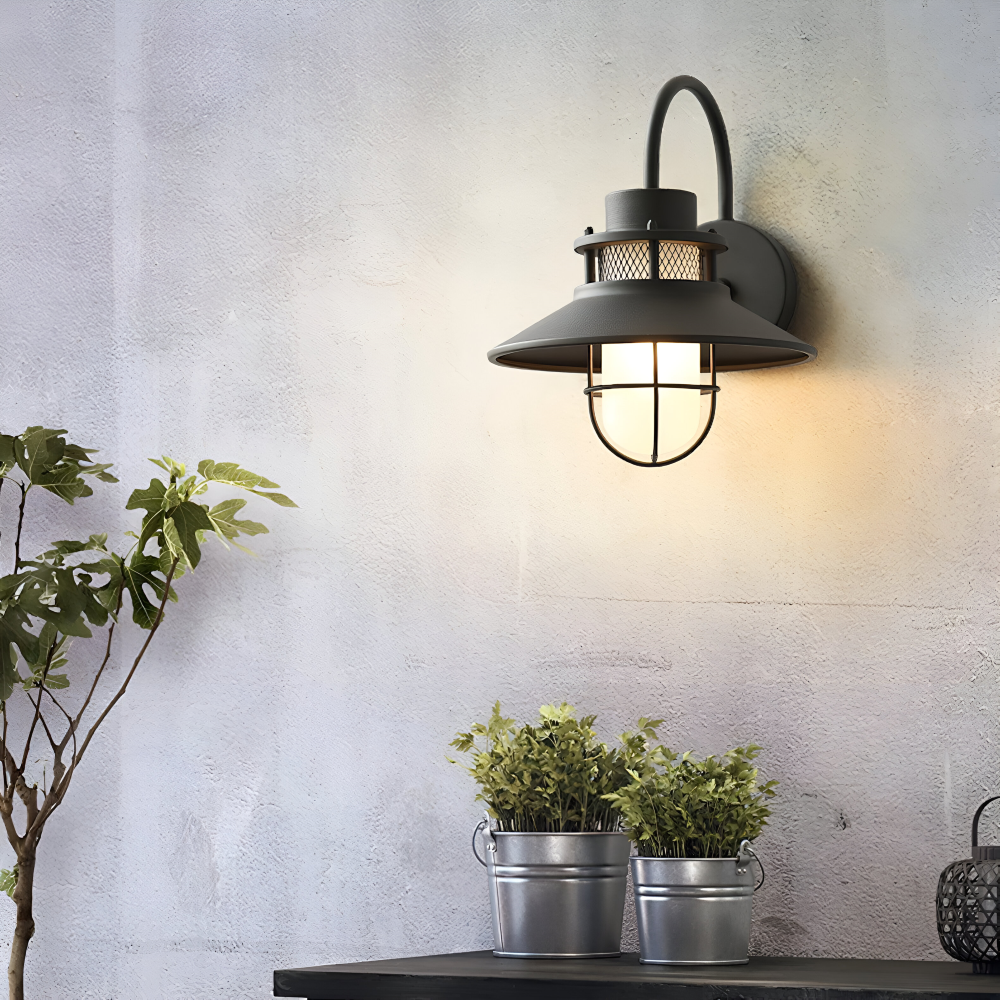 Industrialna lampa ścienna zewnętrzna IP65 E27