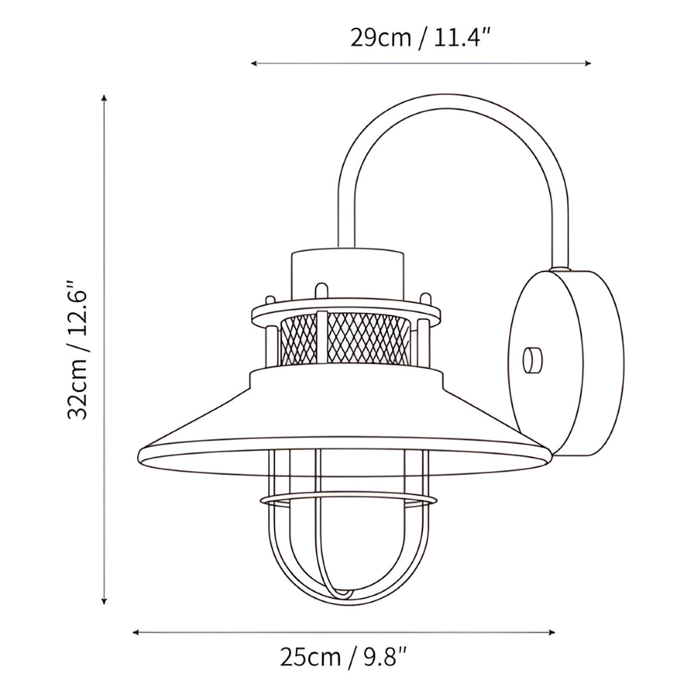 Industrialna lampa ścienna zewnętrzna IP65 E27