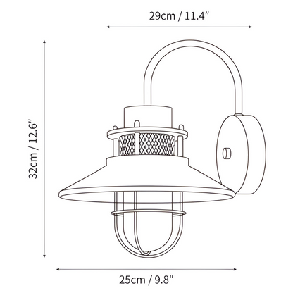 Industrialna lampa ścienna zewnętrzna IP65 E27