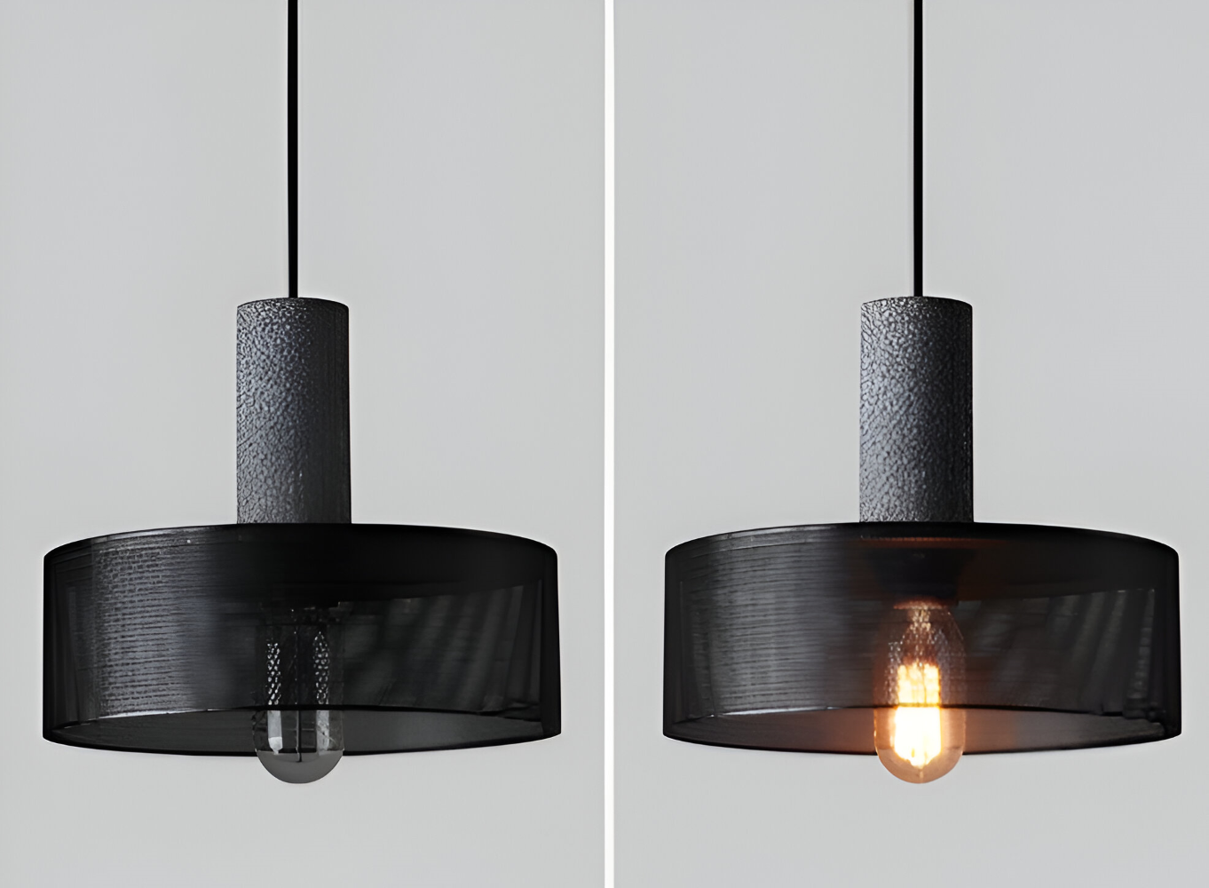 Lampa wisząca E27 z kamienia i aluminium industrialna