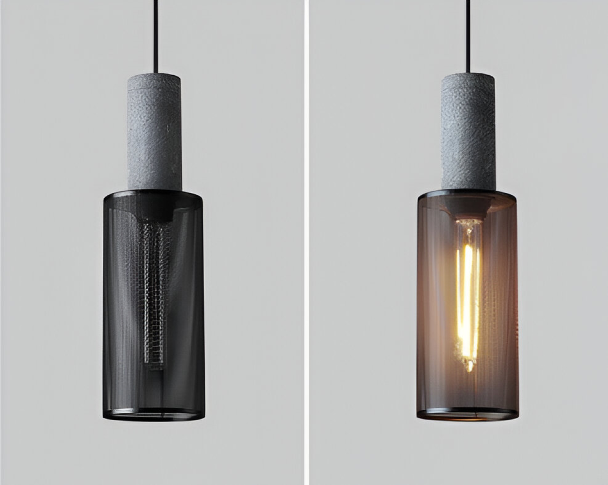 Lampa wisząca E27 z kamienia i aluminium industrialna