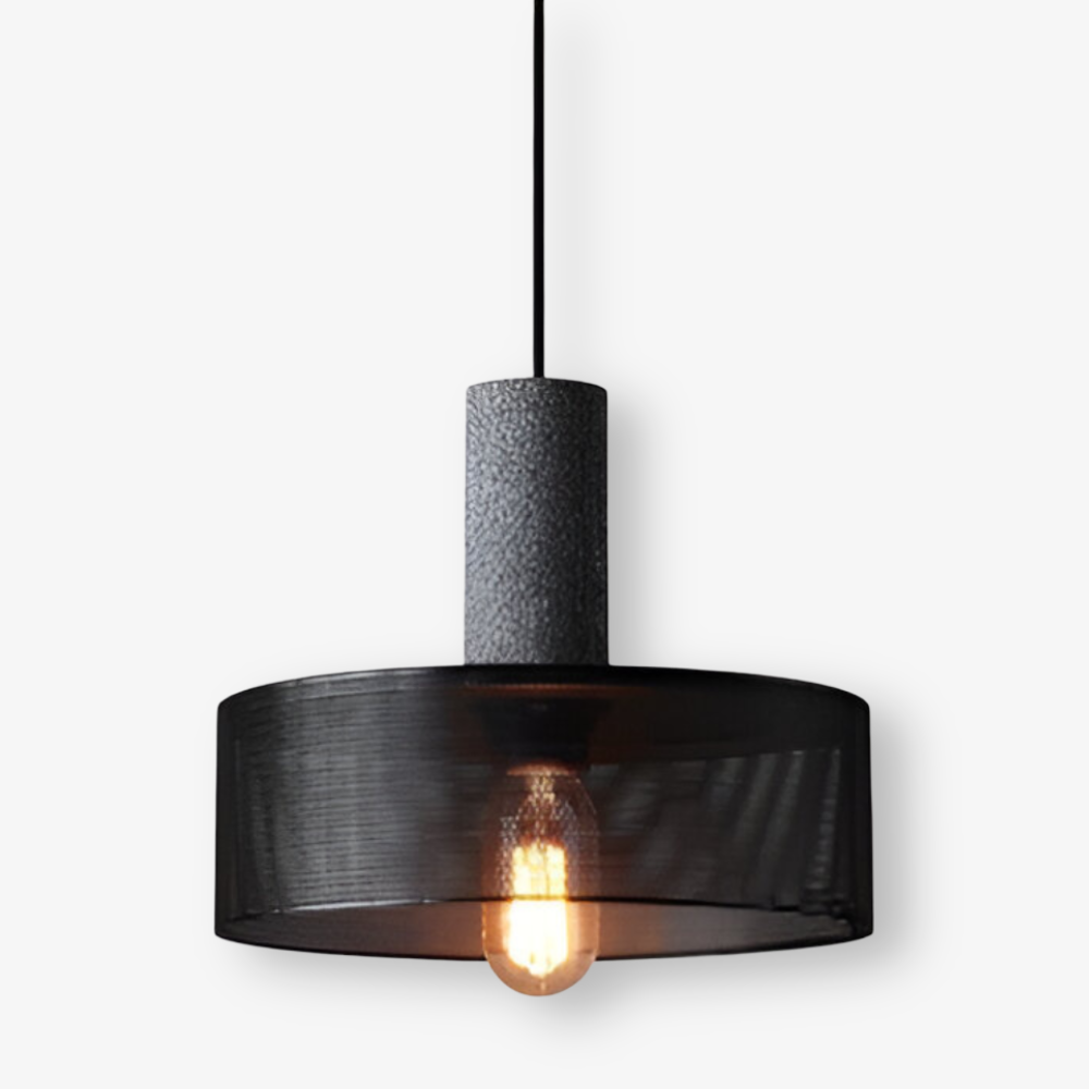 Lampa wisząca E27 z kamienia i aluminium industrialna