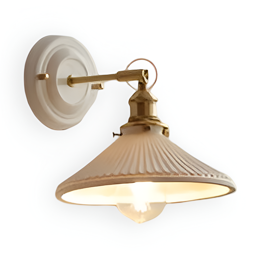Lampa ścienna ceramiczna z miedzią w stylu rustykalnym