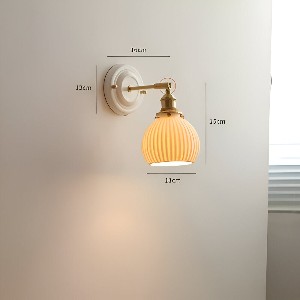 Lampa ścienna ceramiczna z miedzią w stylu rustykalnym