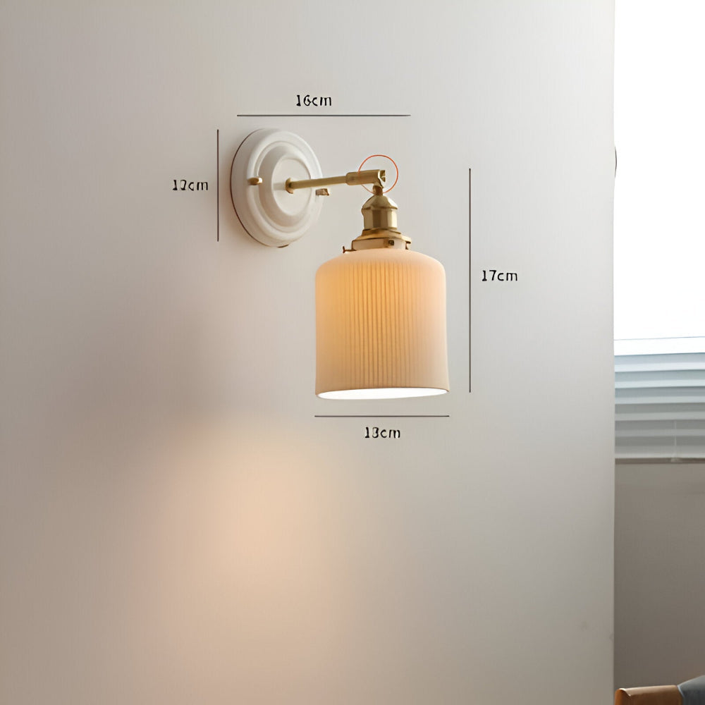 Lampa ścienna ceramiczna z miedzią w stylu rustykalnym