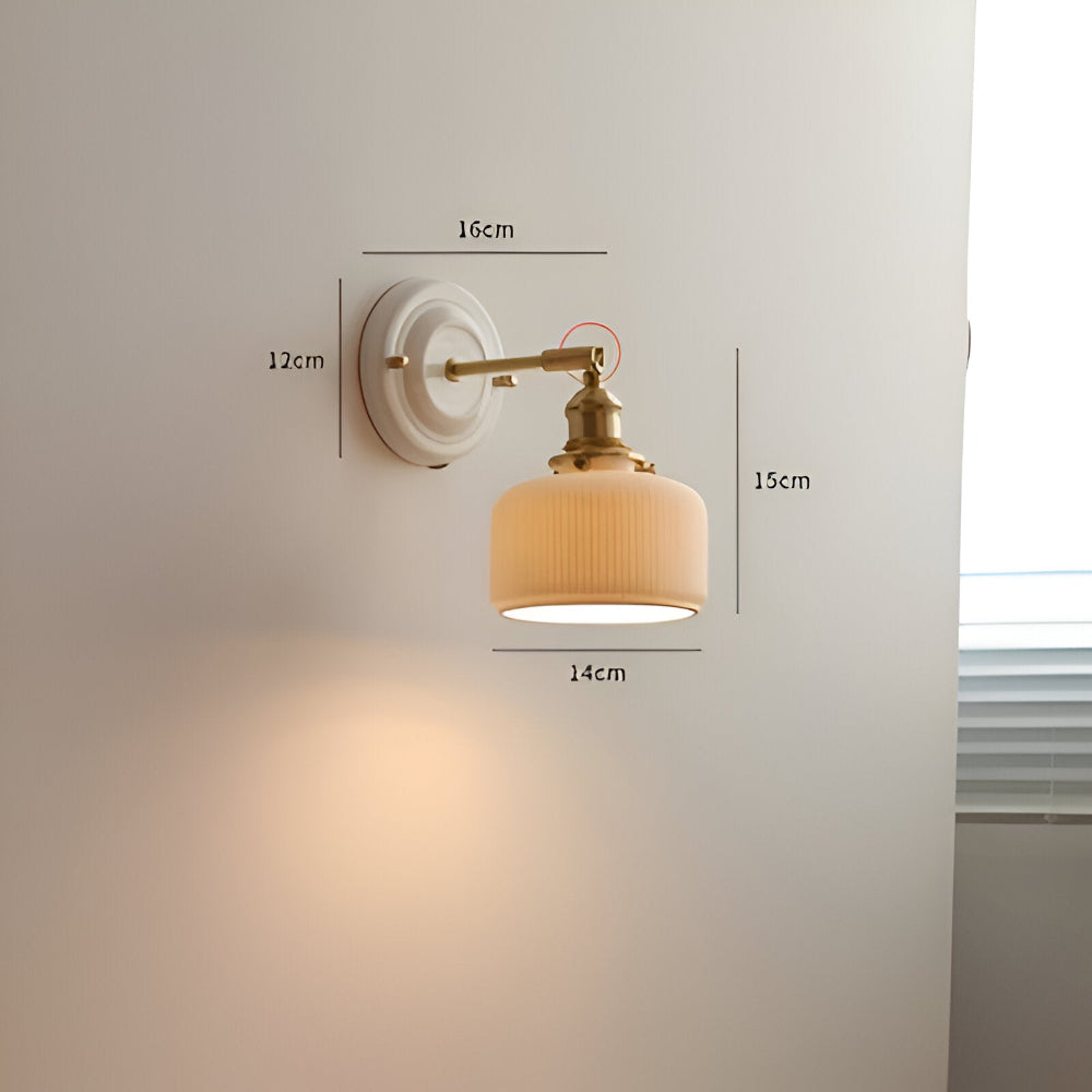 Lampa ścienna ceramiczna z miedzią w stylu rustykalnym