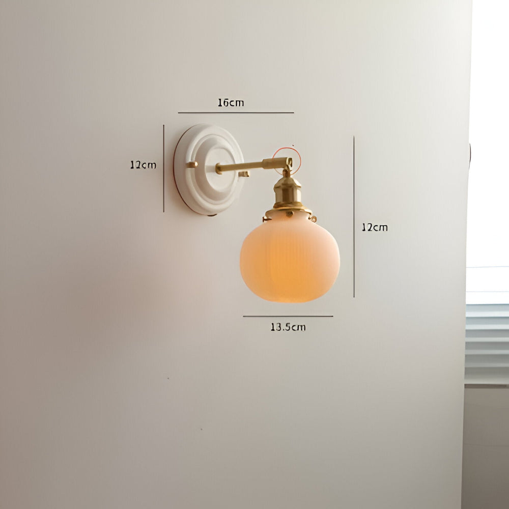 Lampa ścienna ceramiczna z miedzią w stylu rustykalnym
