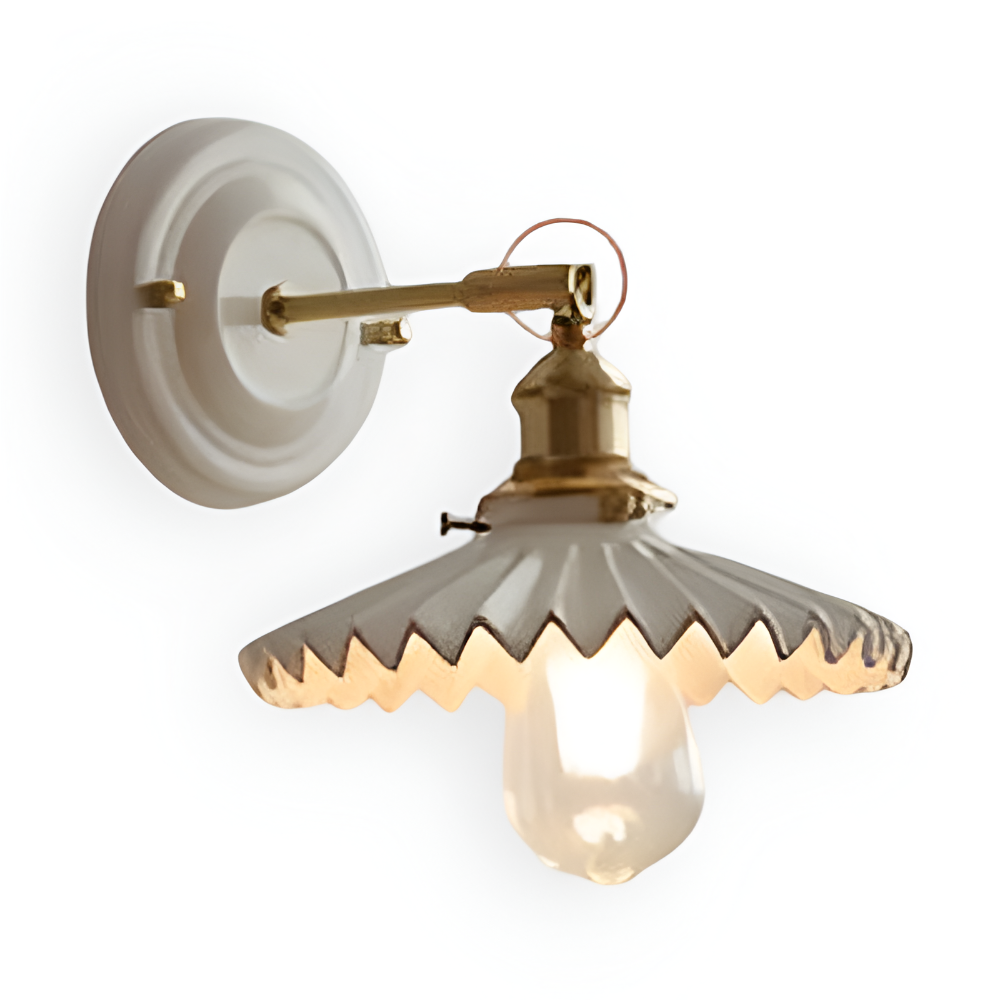 Lampa ścienna ceramiczna z miedzią w stylu rustykalnym