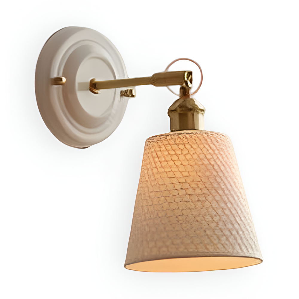 Lampa ścienna ceramiczna z miedzią w stylu rustykalnym