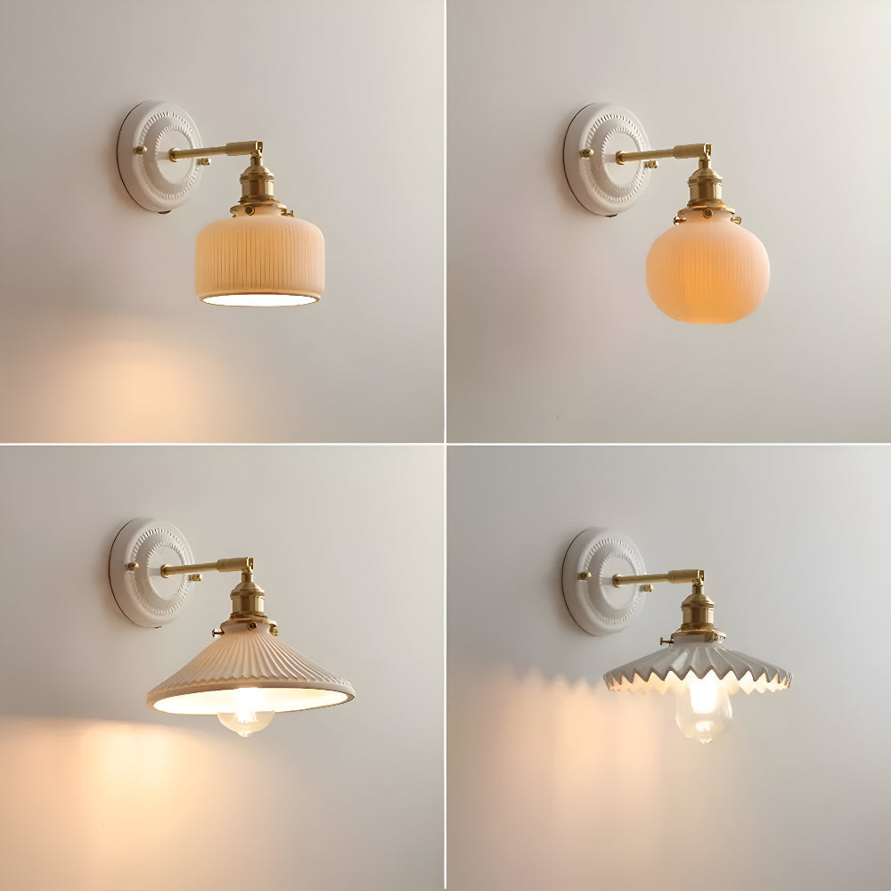 Lampa ścienna ceramiczna z miedzią w stylu rustykalnym