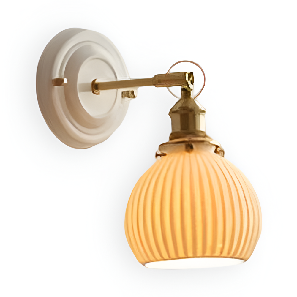 Lampa ścienna ceramiczna z miedzią w stylu rustykalnym