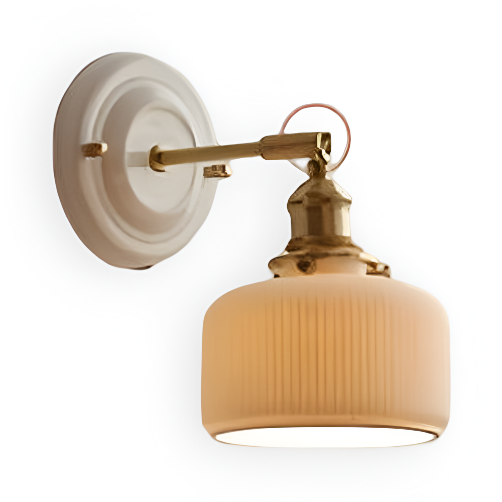 Lampa ścienna ceramiczna z miedzią w stylu rustykalnym