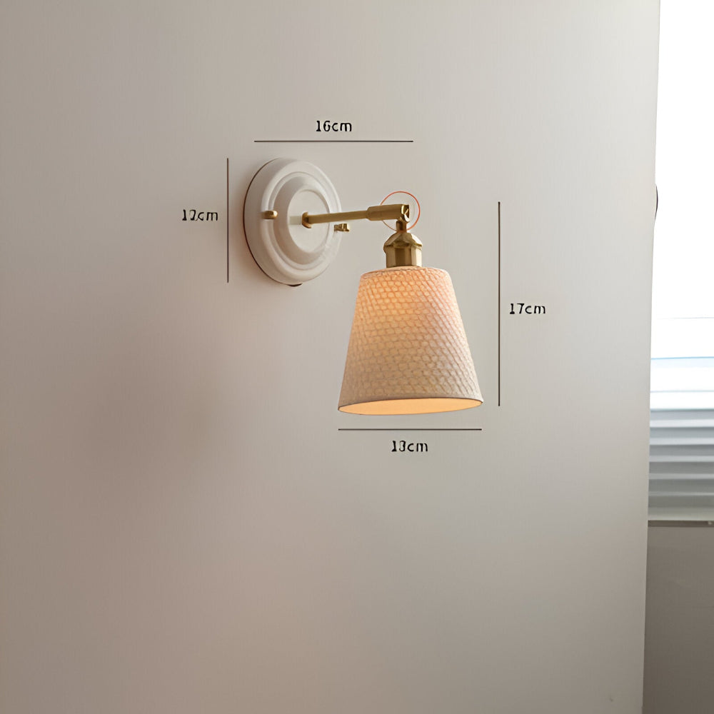 Lampa ścienna ceramiczna z miedzią w stylu rustykalnym