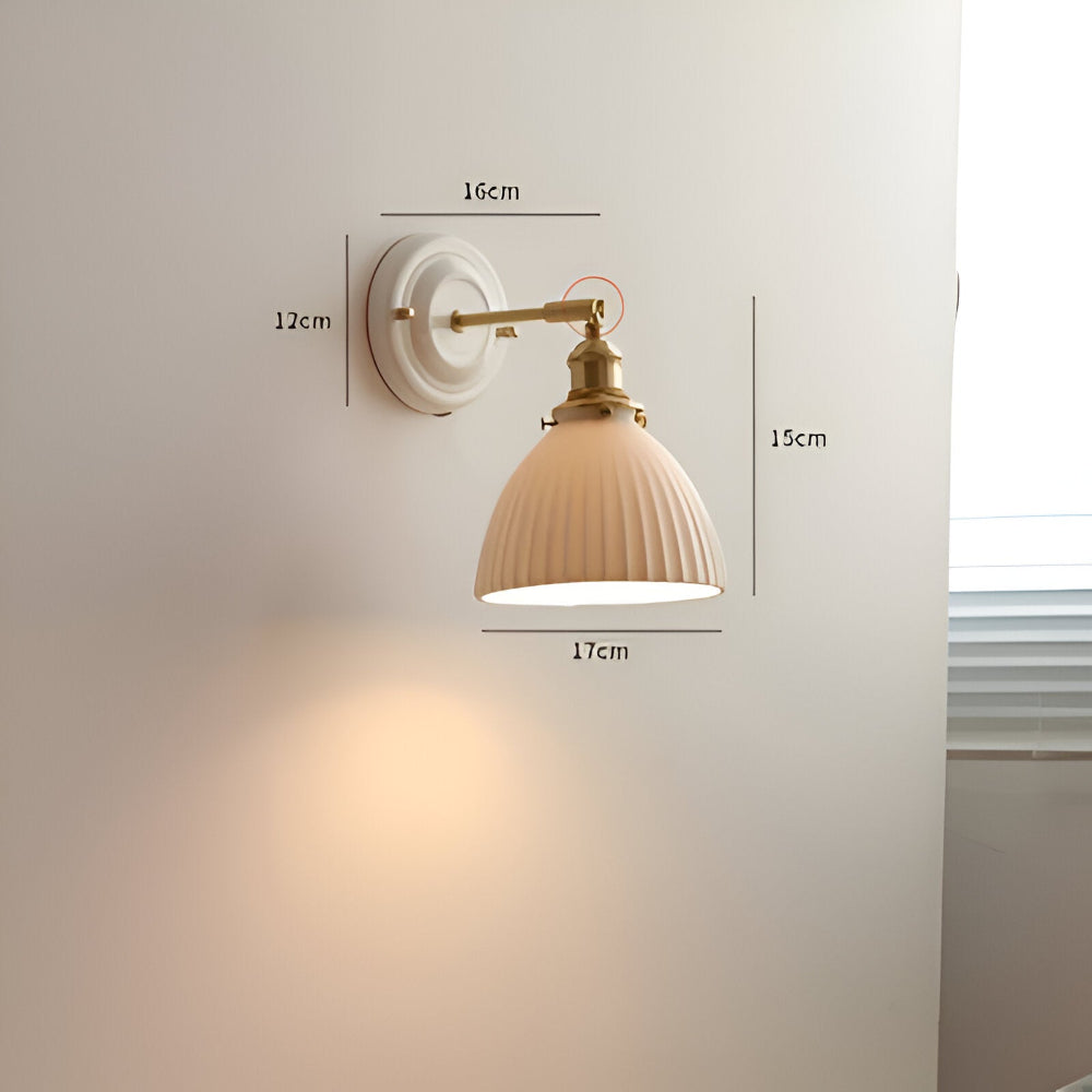 Lampa ścienna ceramiczna z miedzią w stylu rustykalnym