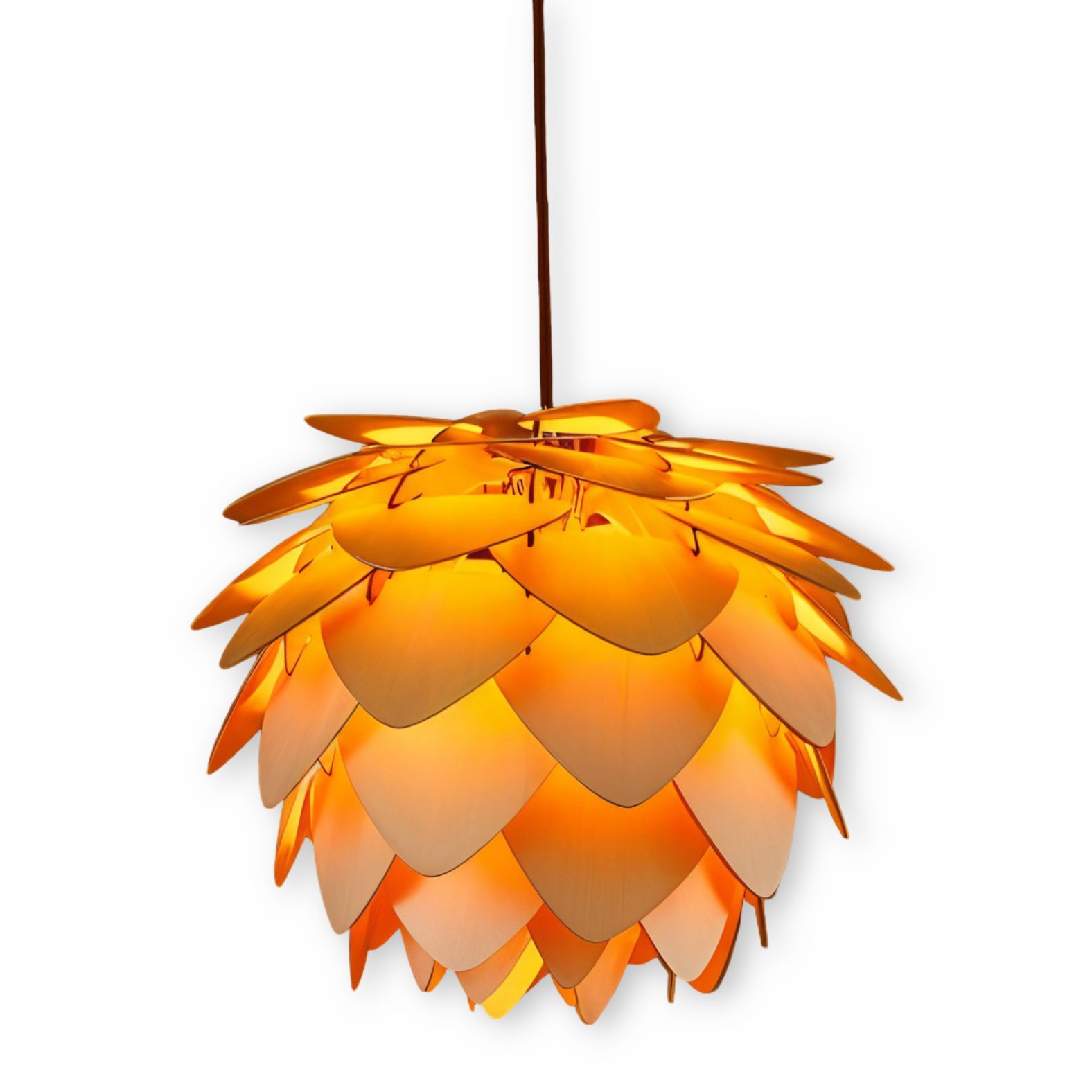 Drewniana lampa wisząca rustykalna do salonu