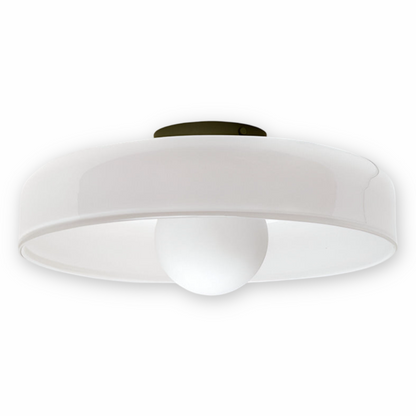 Okrągła lampa sufitowa LED ze szkła i kamienia