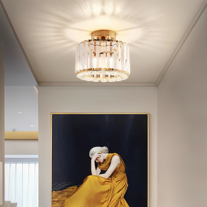 Okrągła lampa sufitowa kryształowa w nowoczesnym stylu