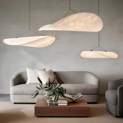 Ręcznie wykonana lampa wisząca z tkaniny do salonu