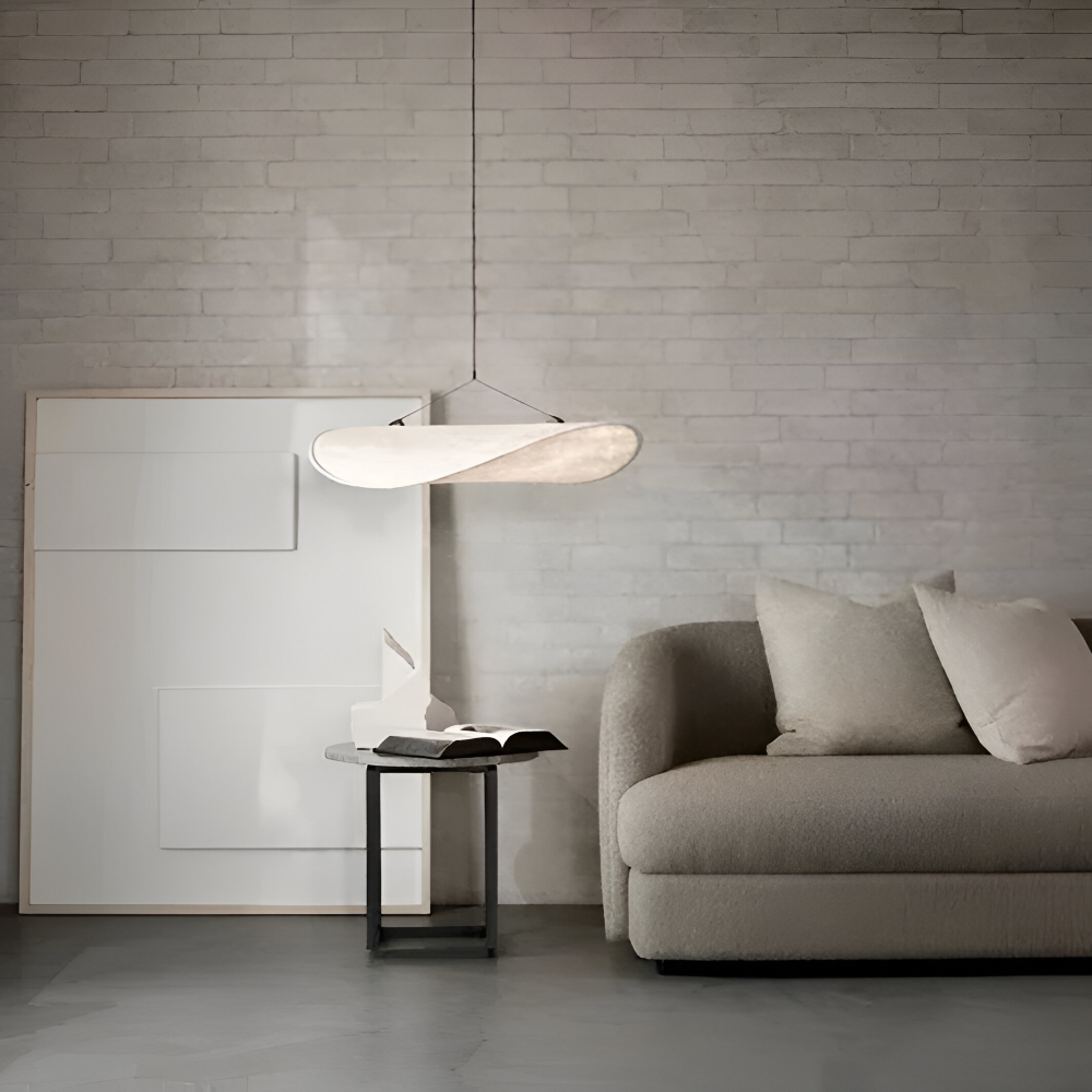 Ręcznie wykonana lampa wisząca z tkaniny do salonu