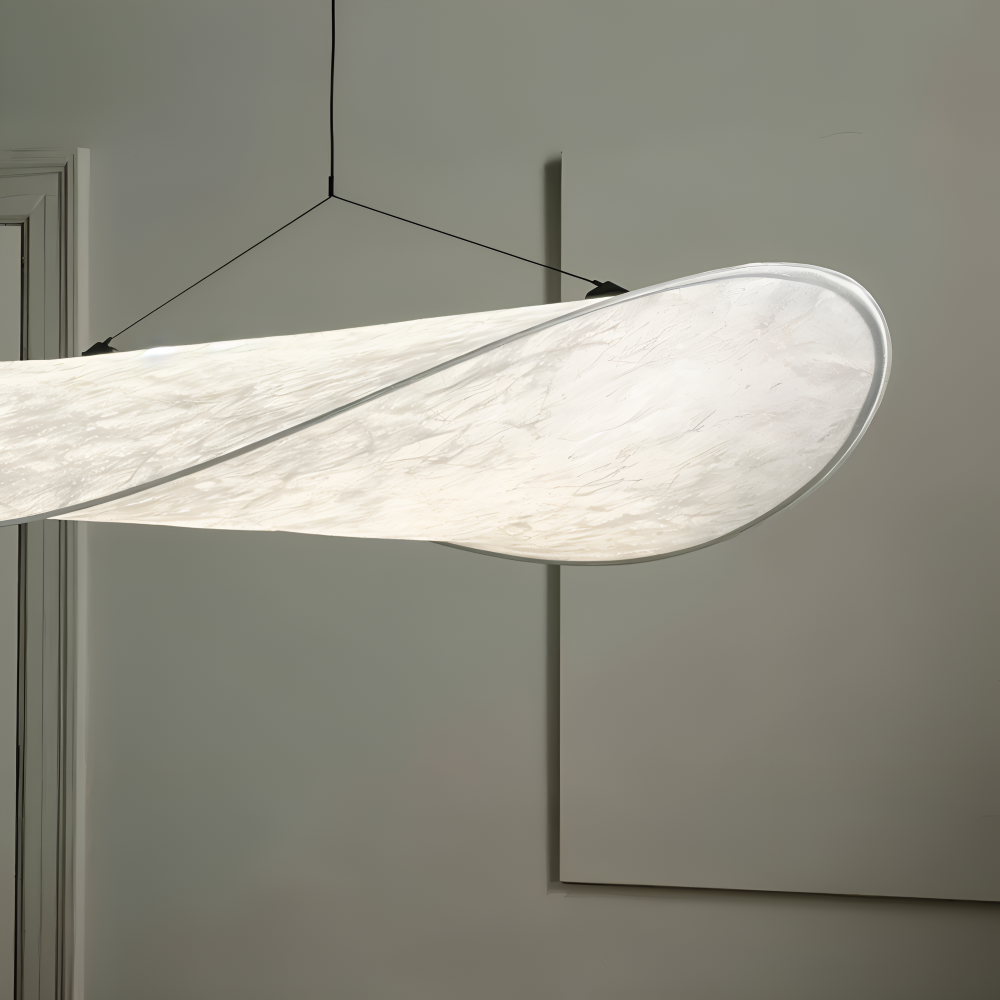 Ręcznie wykonana lampa wisząca z tkaniny do salonu