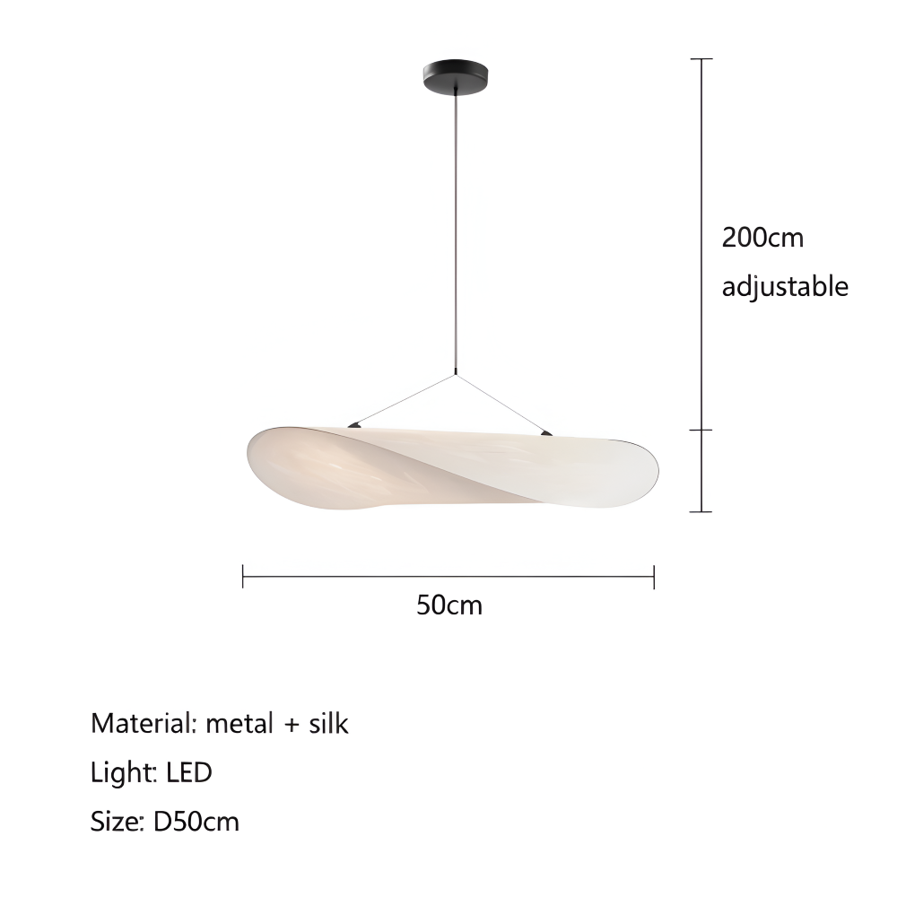 Ręcznie wykonana lampa wisząca z tkaniny do salonu