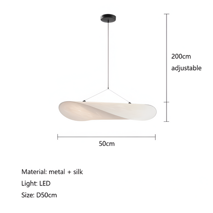 Ręcznie wykonana lampa wisząca z tkaniny do salonu