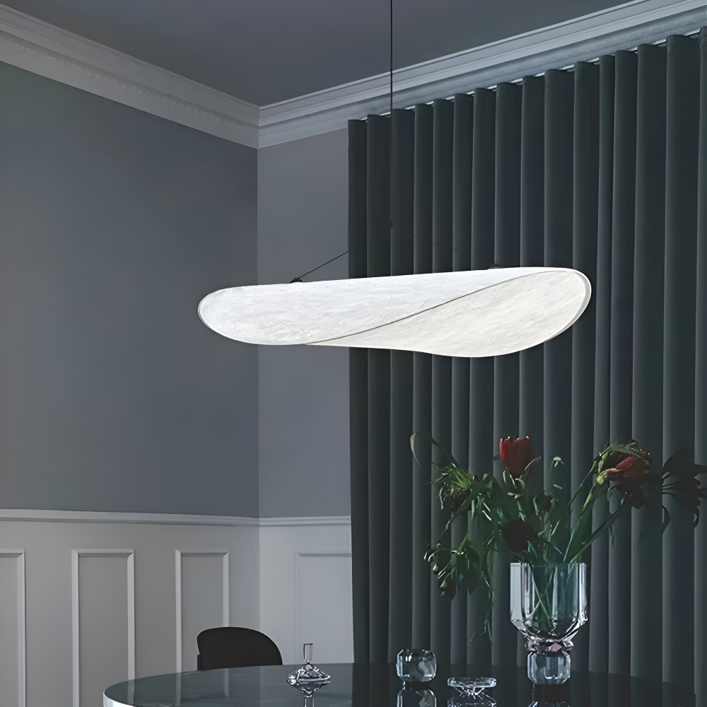 Ręcznie wykonana lampa wisząca z tkaniny do salonu