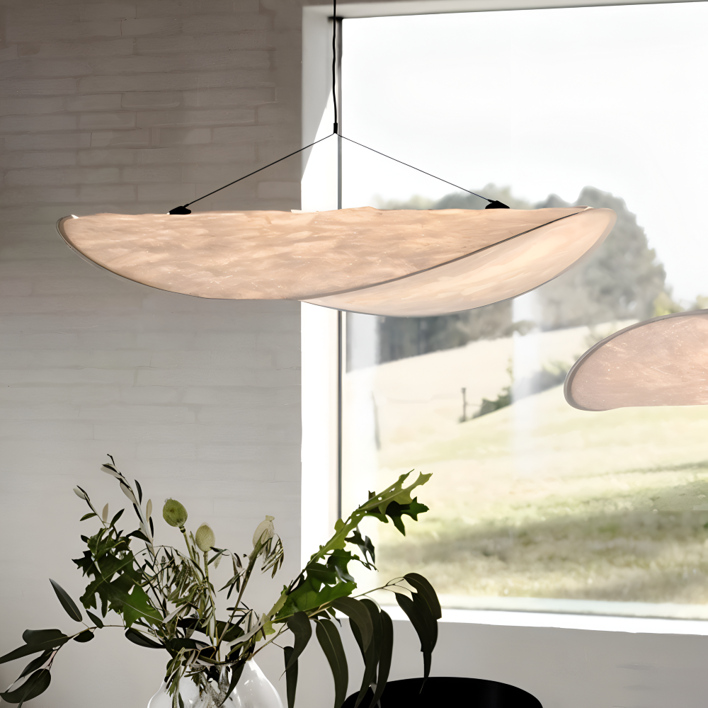 Ręcznie wykonana lampa wisząca z tkaniny do salonu