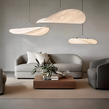 Ręcznie wykonana lampa wisząca z tkaniny do salonu
