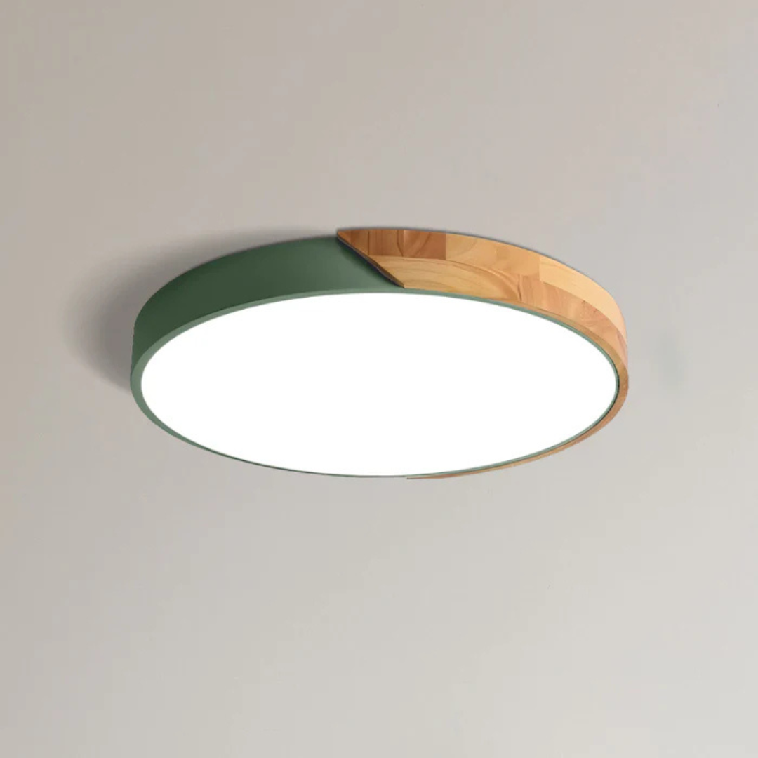 Drewniana lampa sufitowa LED w stylu skandynawskim