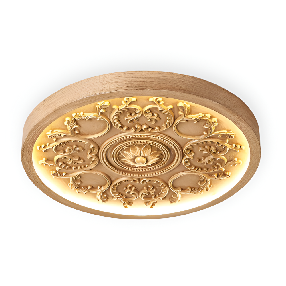 Lampa sufitowa LED rzeźbiona ściemniana żywiczna