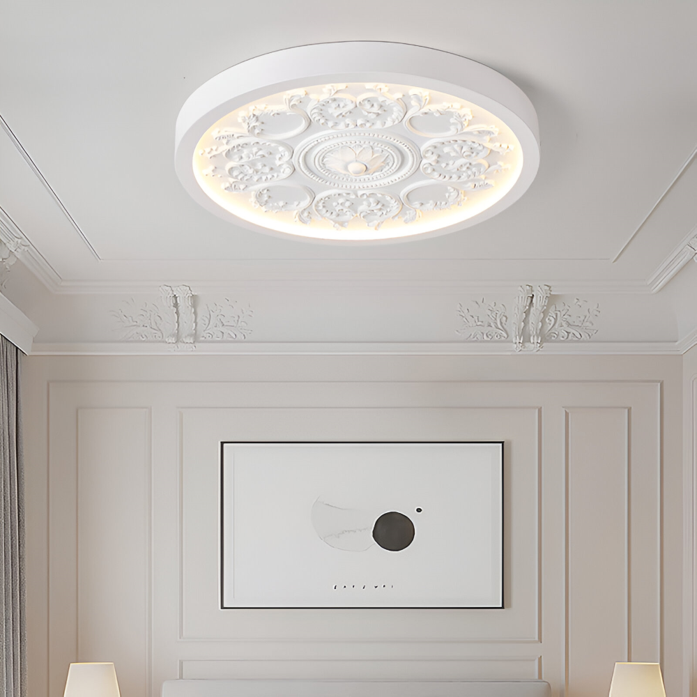 Lampa sufitowa LED rzeźbiona ściemniana żywiczna