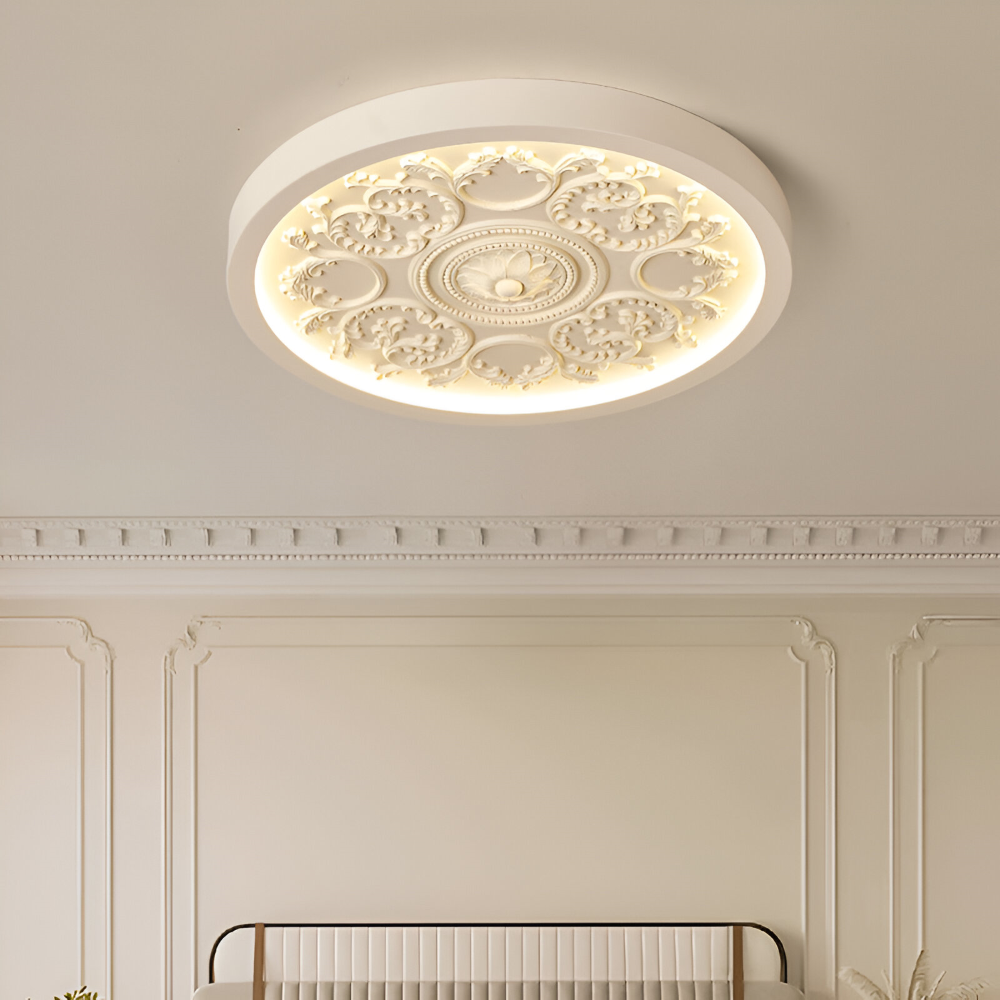 Lampa sufitowa LED rzeźbiona ściemniana żywiczna