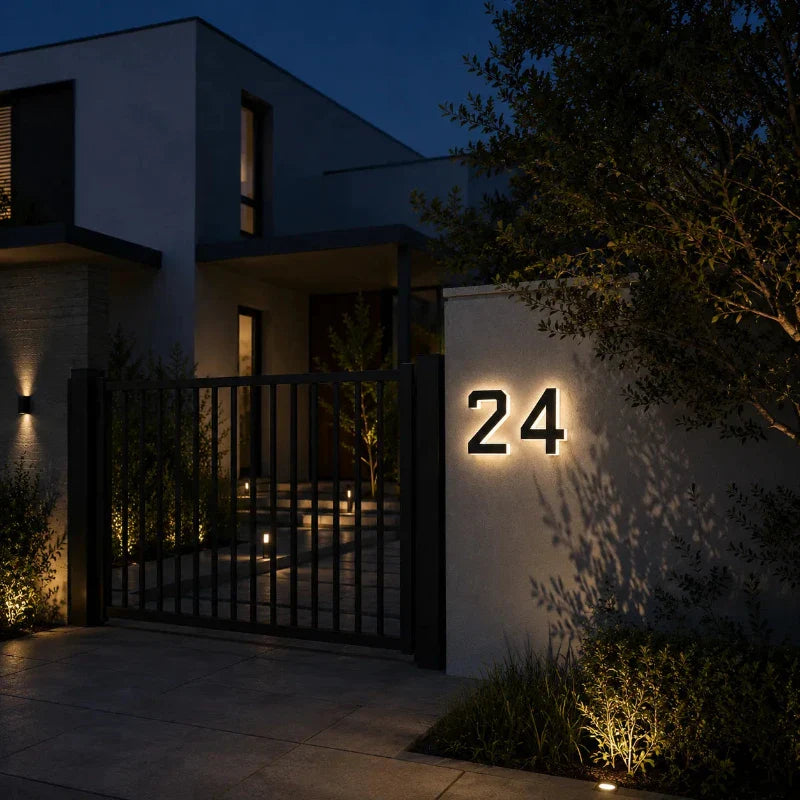 Solarna lampa z numerem domu LED