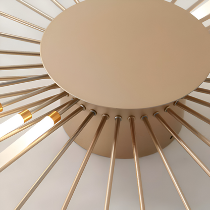 Nowoczesna lampa sufitowa LED do salonu w kolorze czarno-złotym