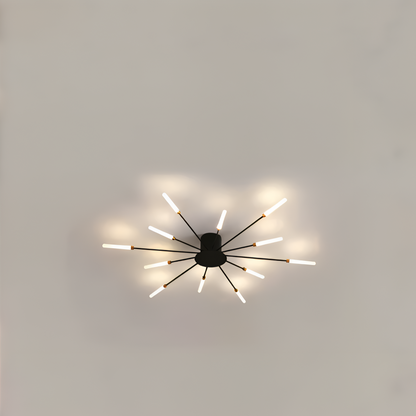Nowoczesna lampa sufitowa LED do salonu w kolorze czarno-złotym
