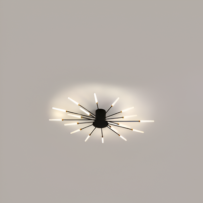 Nowoczesna lampa sufitowa LED do salonu w kolorze czarno-złotym